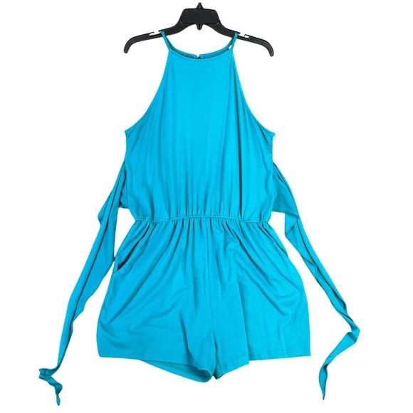 Zesica Romper Size XL Halter Sleeveless Keyhole Back Effortless Minimalist Vacay - Picture 1 of 11